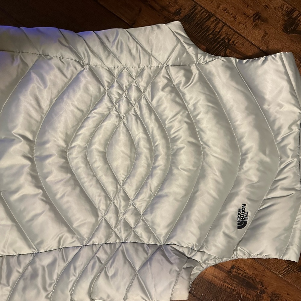 The North Face Metallic Silver Quilted Vest
